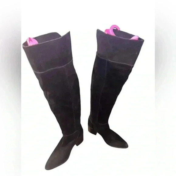 ASOS Black Suede thigh high‎ boots, Size 7 - Picture 2 of 7